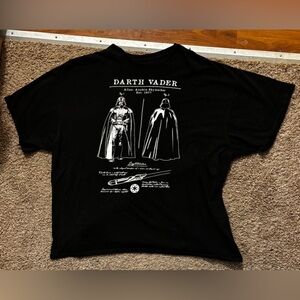 Star Wars Mens T-Shirt - Sketched Front And Back Darth Vader and Saber No flaws